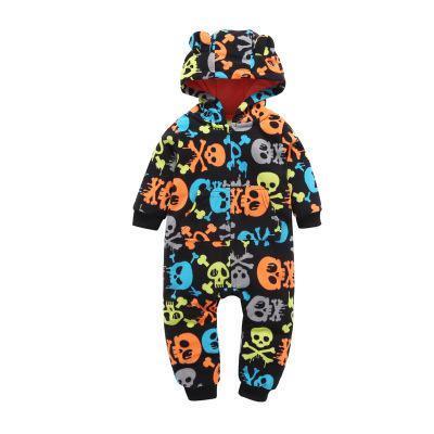Modern Colorful Interesting Newborn Baby Unisex Warm Clothing Long Sleeved Cotton Romper For Kids