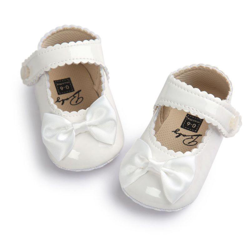 Red Princess Baby Girl Shoes Newborns Butterfly-knot PU Leather Shoes Infants Crib Soft Fashion Footwear Shoes