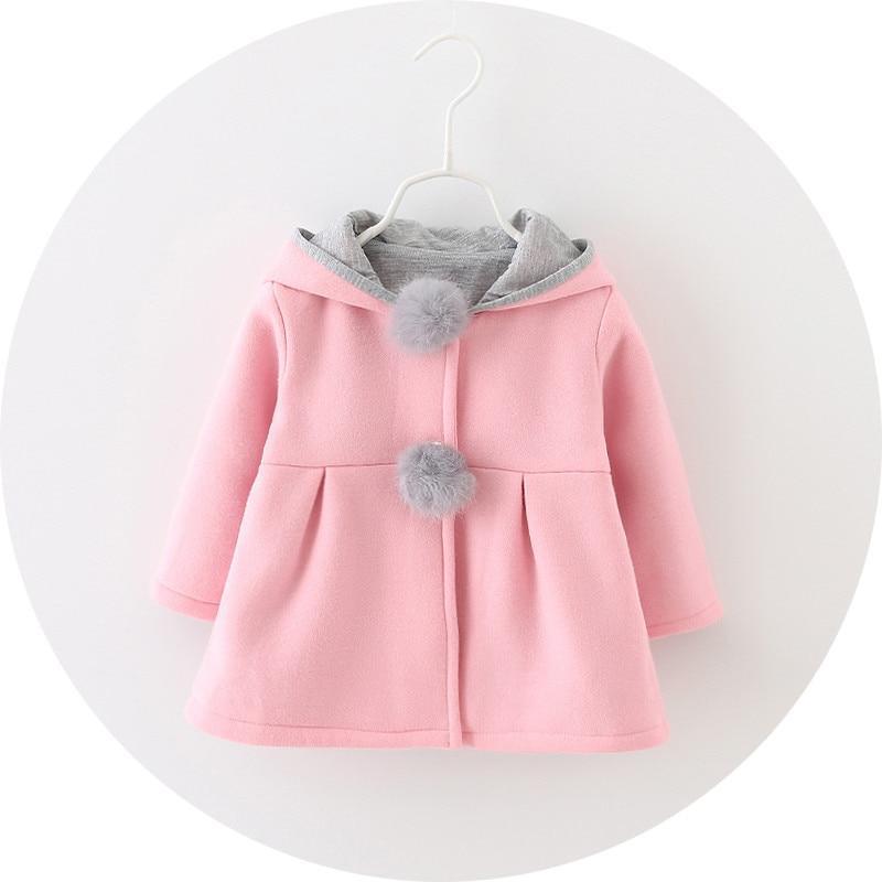 Baby Girls Coat Winter Spring Baby Girls Princess Coat Jacket Rabbit Ear Hoodie Casual Outerwear For Girl Infants Clothing Jacket Luxury Style