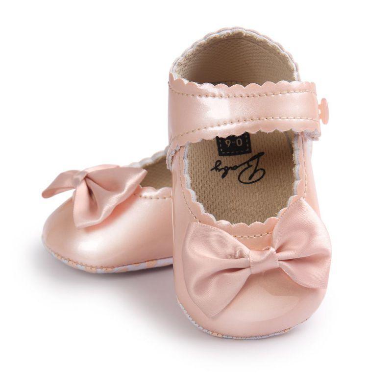 Red Princess Baby Girl Shoes Newborns Butterfly-knot PU Leather Shoes Infants Crib Soft Fashion Footwear Shoes