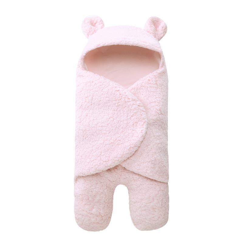 Winter Baby Blanket Cute Cartoon Bear Ears Newborn Swaddle Wrap Warm Unisex Infant Sleeping Bag Soft Envelope Kids Bedding Blanet for Baby