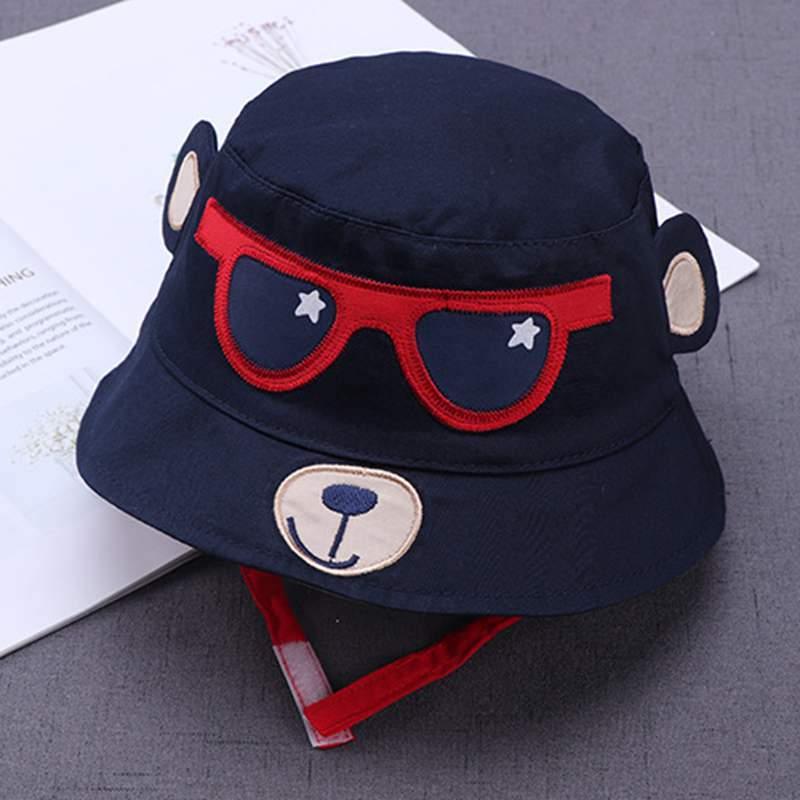 Lovely Baby Hat Soft Cotton Bucket Hat For Baby Boys and Girls Cartoon Bear Star Prints Cap Kids Fishing Hat