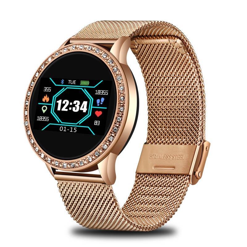 Luxury Ladies Smart Watch For Women With  Blood Pressure Heart Rate Monitor Fitness tracker And Sport Smart Band Alarm Clock Reminder Smartwatch