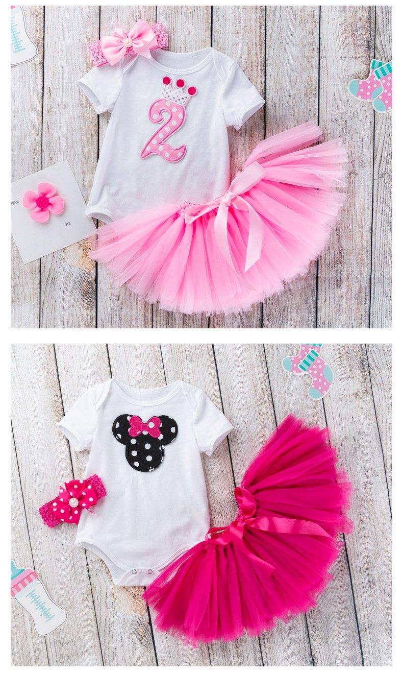 2 Year Girl Baby Birthday Dress For Birthday Girl Party - 3 Piece Infant Clothing Luxury Set For Birthdays For Girls