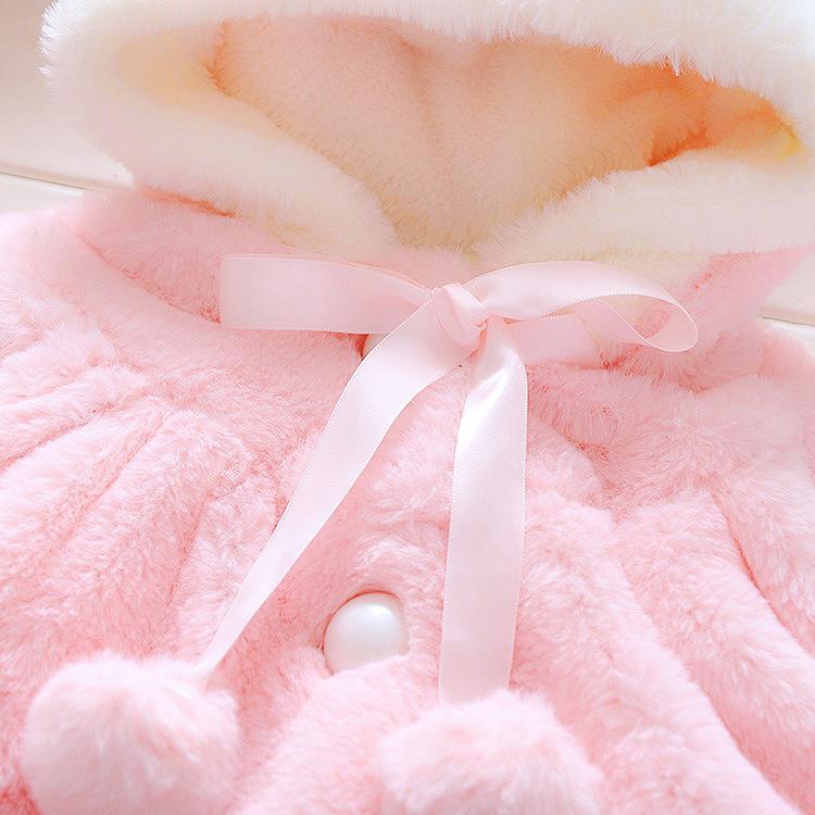 Newborn Baby Girls Fur Winter Warm Coat Cloak Jacket For Girls In With Cozy and Warm Material