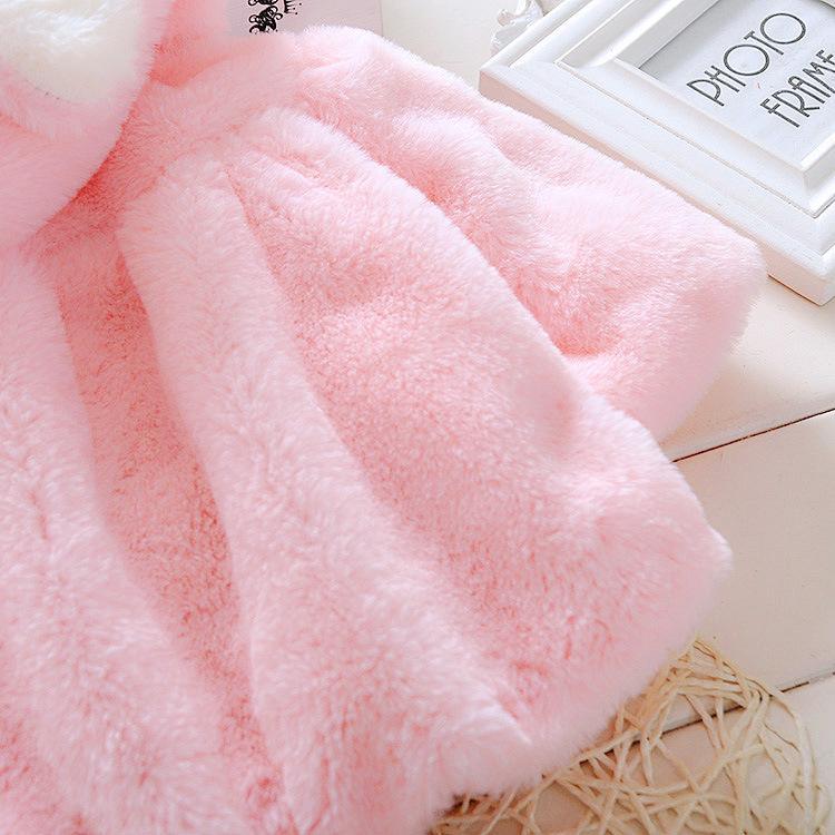 Newborn Baby Girls Fur Winter Warm Coat Cloak Jacket For Girls In With Cozy and Warm Material