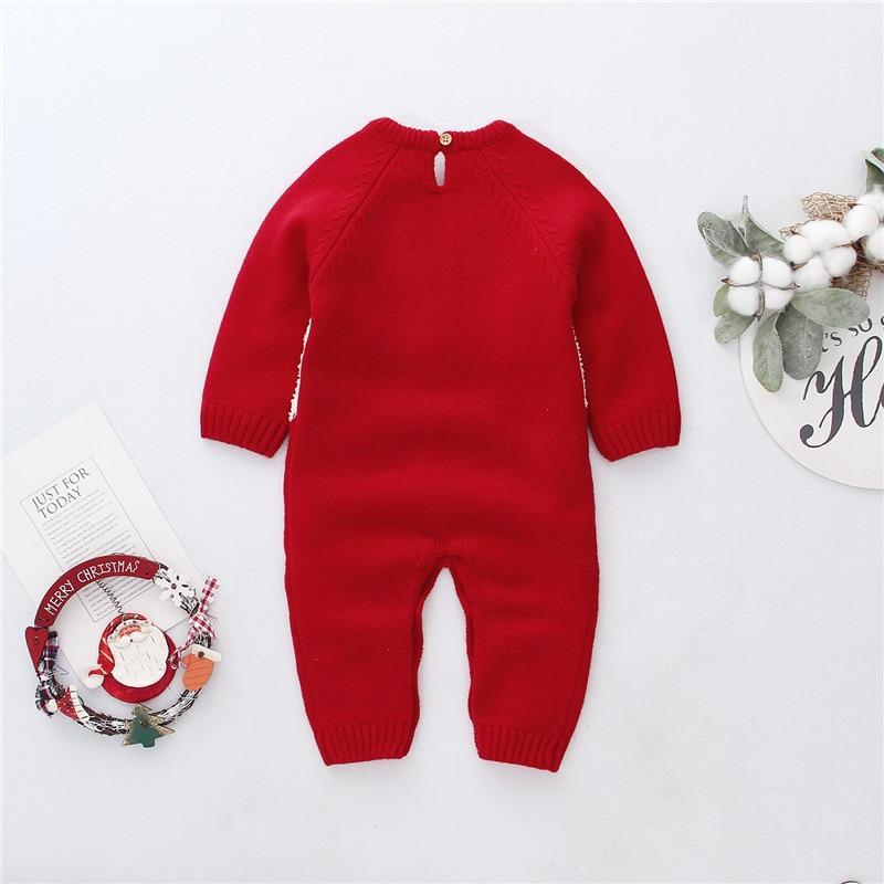 0-24M Newborn Baby Boy Girl Rompers Christmas Costumes Long Sleeve Red Santa Claus Jumpsuit For Kids
