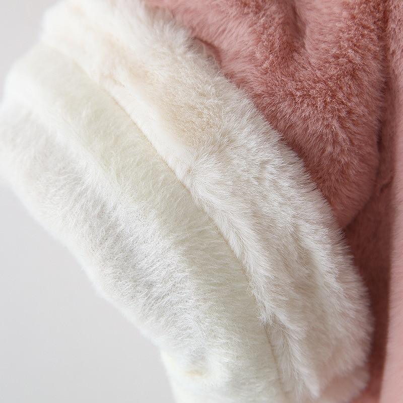 Modern New Christmas Winter LuxuryElegant Cute Elk Cartoon Hooded Soft Coat Cape for Baby Girls