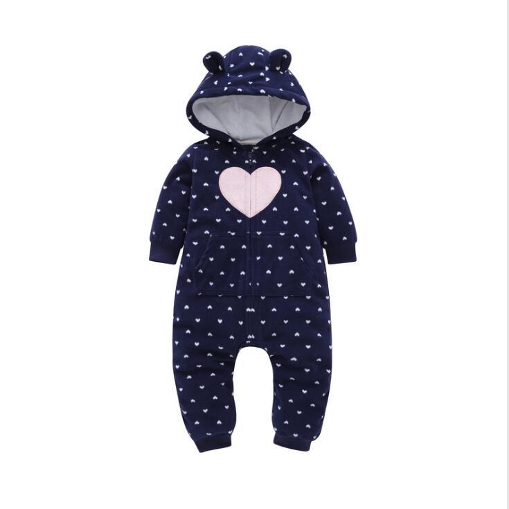Modern Colorful Interesting Newborn Baby Unisex Warm Clothing Long Sleeved Cotton Romper For Kids