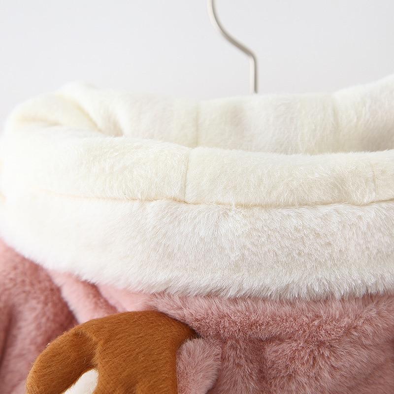 Modern New Christmas Winter LuxuryElegant Cute Elk Cartoon Hooded Soft Coat Cape for Baby Girls