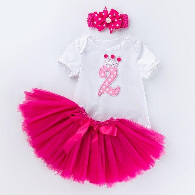 2 Year Girl Baby Birthday Dress For Birthday Girl Party - 3 Piece Infant Clothing Luxury Set For Birthdays For Girls