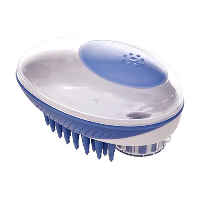 Pet Dog Cat Bath Brush 2-in-1 Pet  Massage Comb Soft Silicone Pet Shower Hair Grooming Comb Dog Cleaning Tool Pet Supplies Pet Brush Bath Massage Brush Shampoo Dispenser for Pet