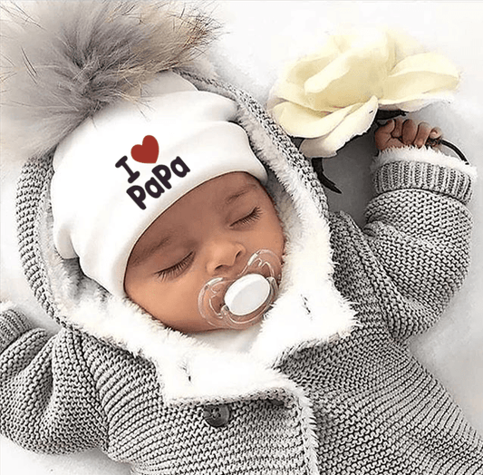 Newborn Cotton Hats Baby Pom Pom Childre Infant Hats For BabY Boys and Girls Wth Printed "I love mama " and " Design