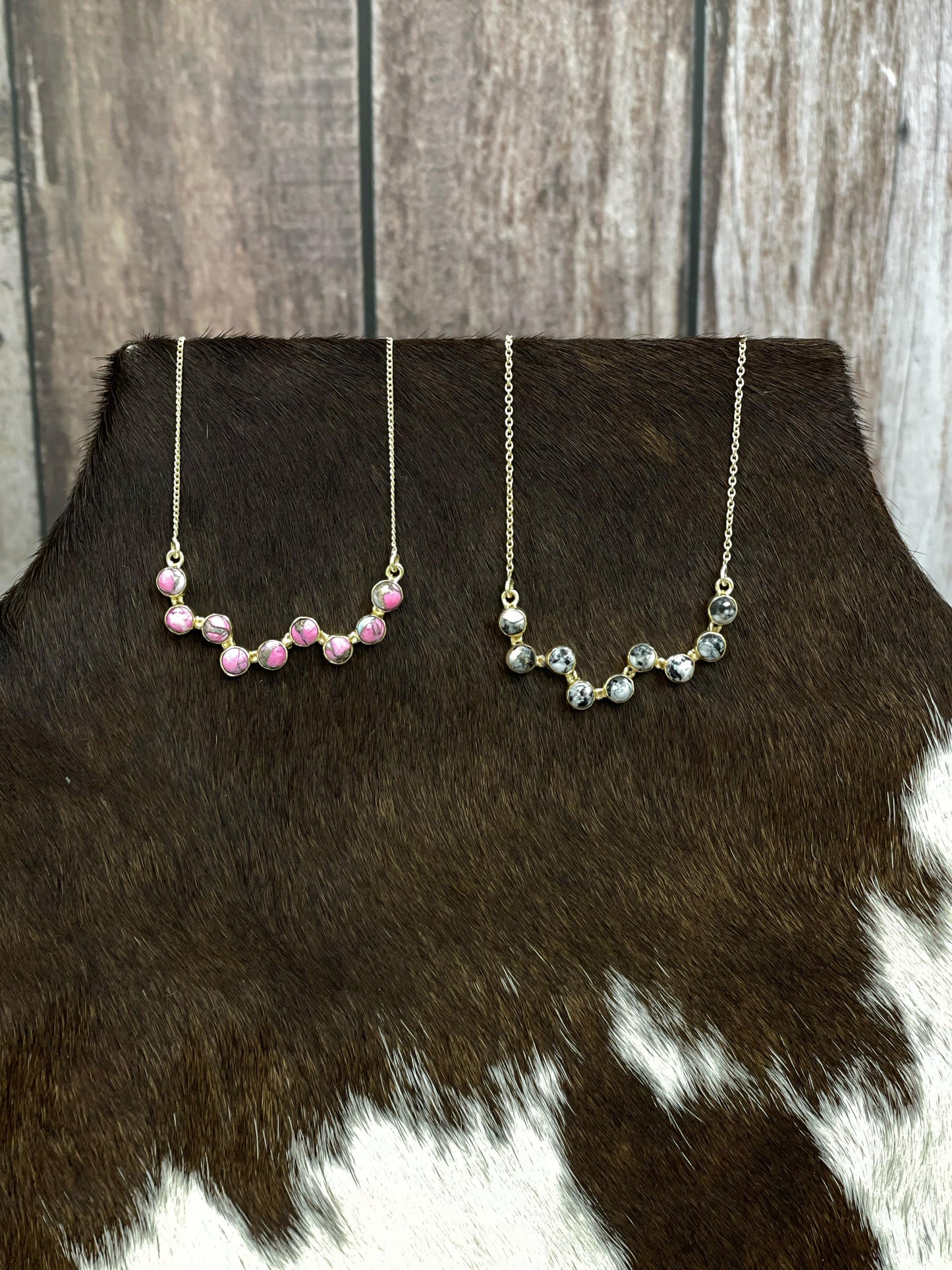 "The Golden Collection" Desert Jewels Handmade Natural Multi Stone Gold Plated Necklace