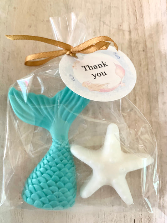10 Mermaid and Starfish Soaps:  Party Favors