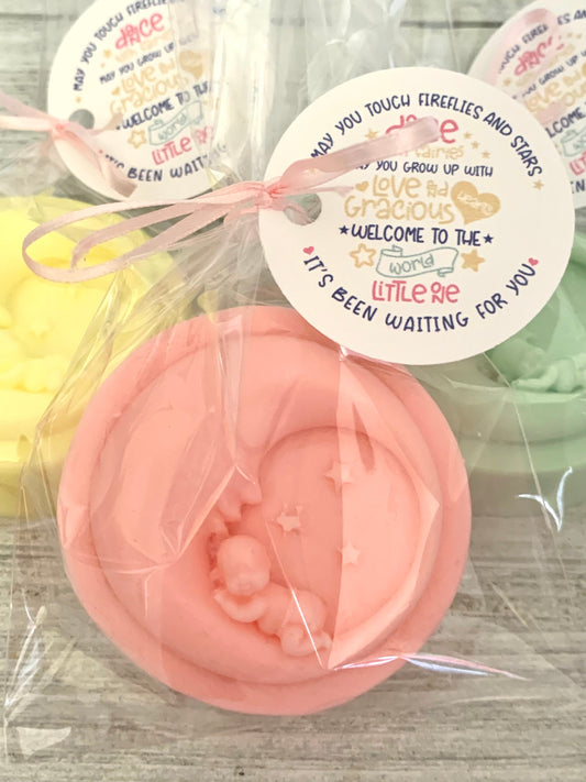 10 Baby Cradled in Moon Soap Favors For A Girl