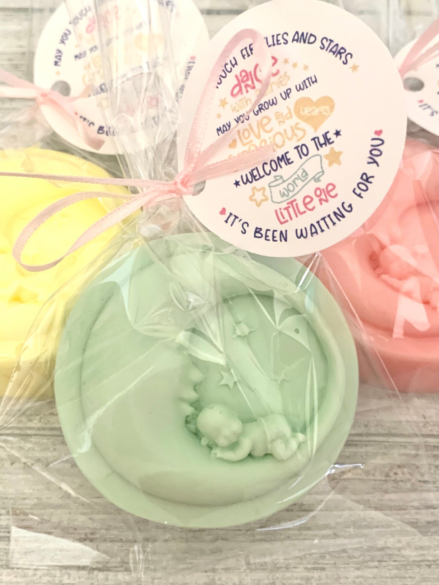10 Baby Cradled in Moon Soap Favors For A Girl