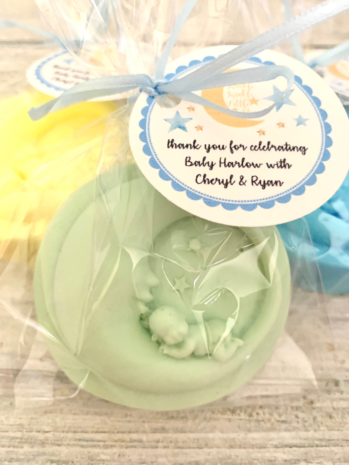 10 Baby Cradled in Moon Soap Favors For A Boy: Party favors