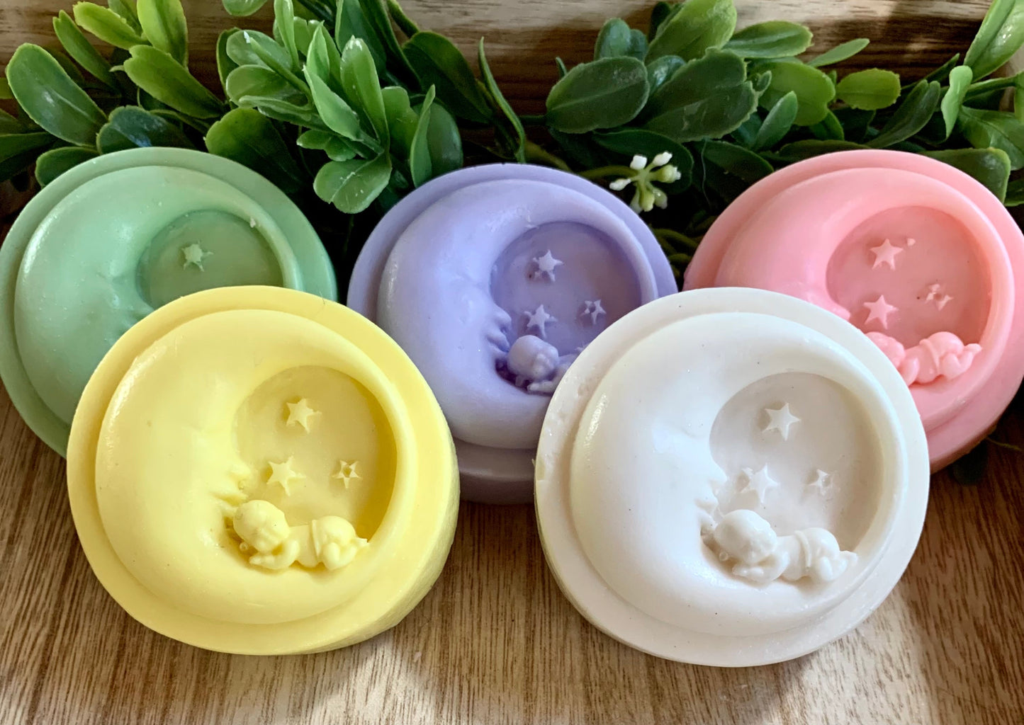 10 Baby Cradled in Moon Soap Favors For A Girl