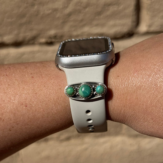 Handmade Turquoise & Sterling Silver Apple Watch Charm Signed Nizhoni