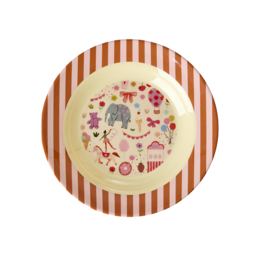 Melamine Kids Bowl | Fun Fair Pink Print