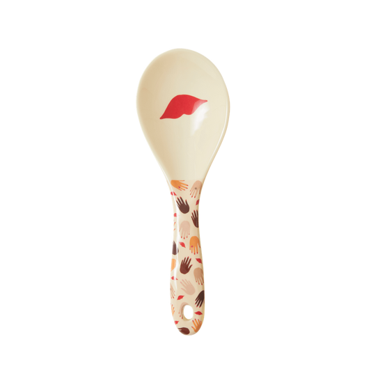 Melamine Salad Spoon - Cream | Kisses Print