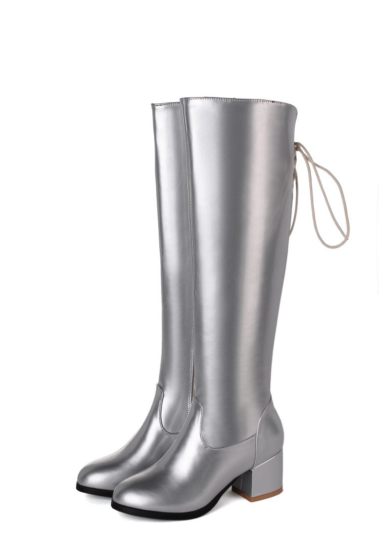 Women's High Boots Silver Performance Stage Boots