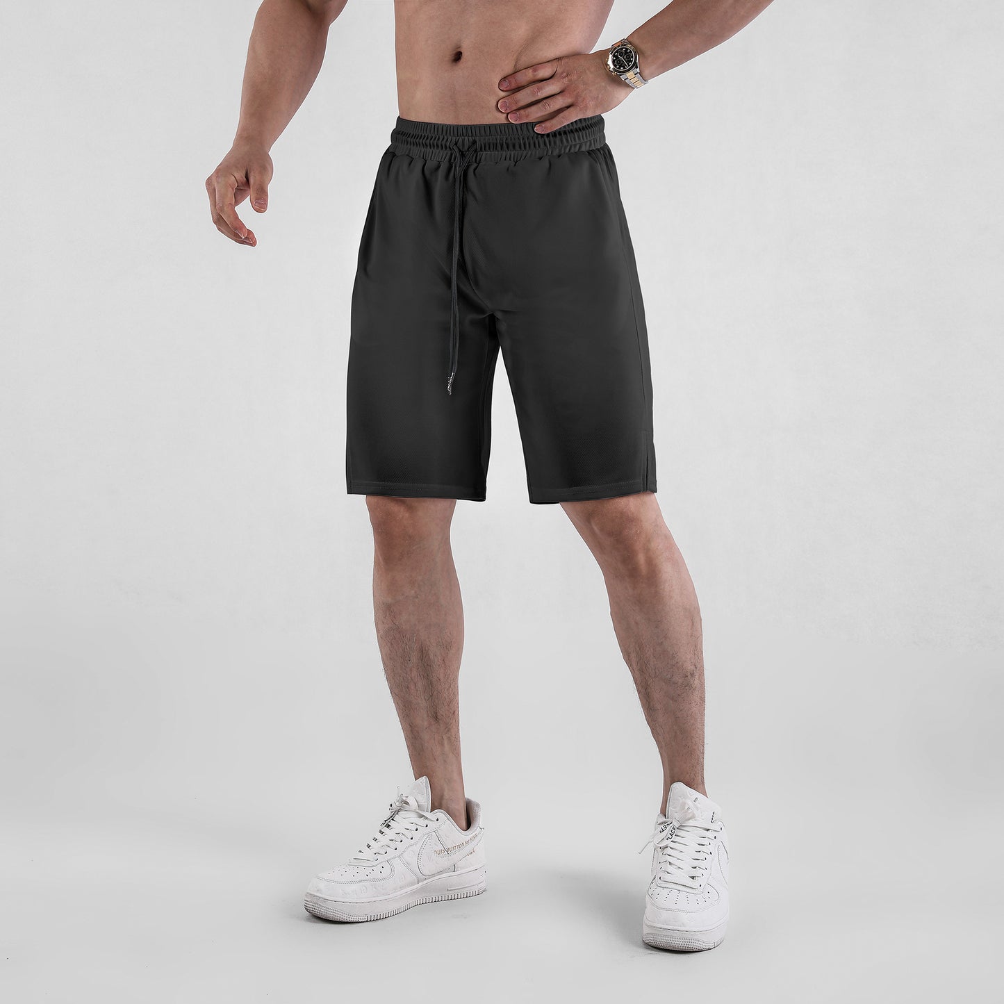 Summer Men's New Quick-drying Mesh Shorts Sports Casual Soft Skin-friendly Fitness Breathable Elastic Capri Pants