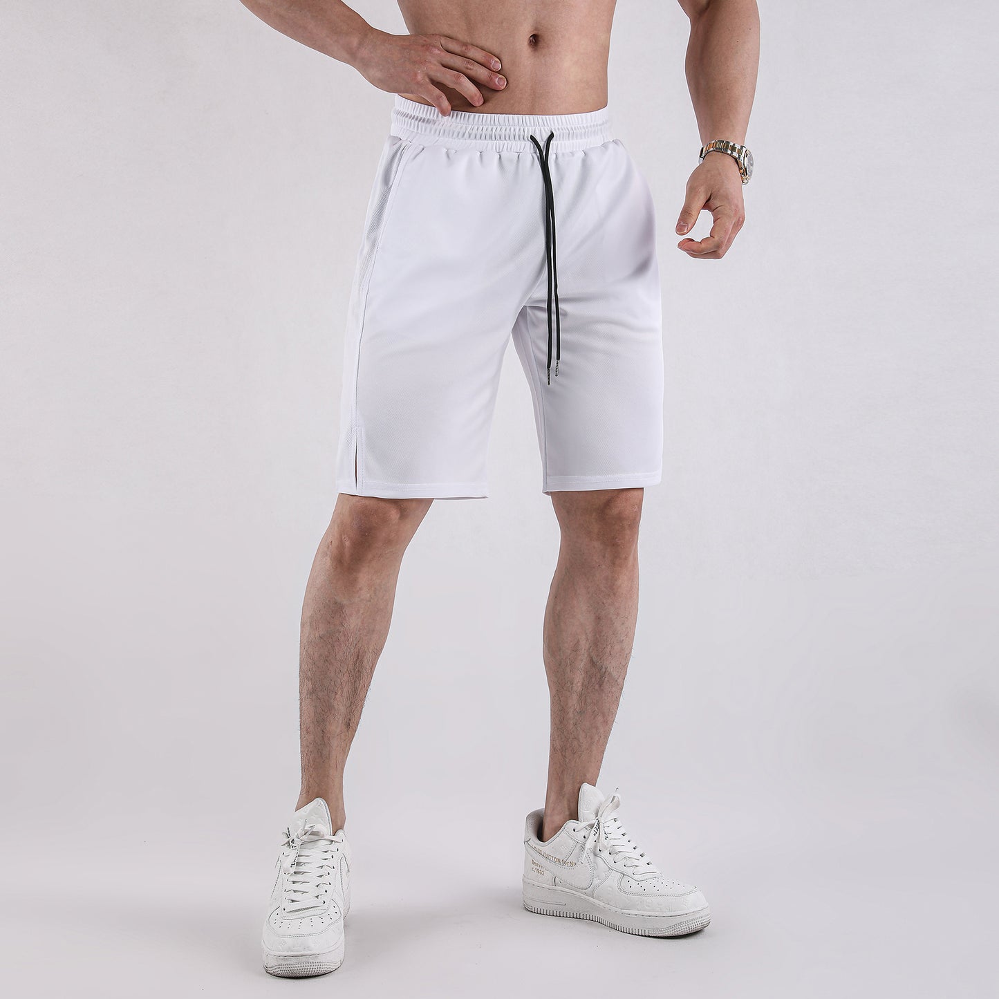 Summer Men's New Quick-drying Mesh Shorts Sports Casual Soft Skin-friendly Fitness Breathable Elastic Capri Pants