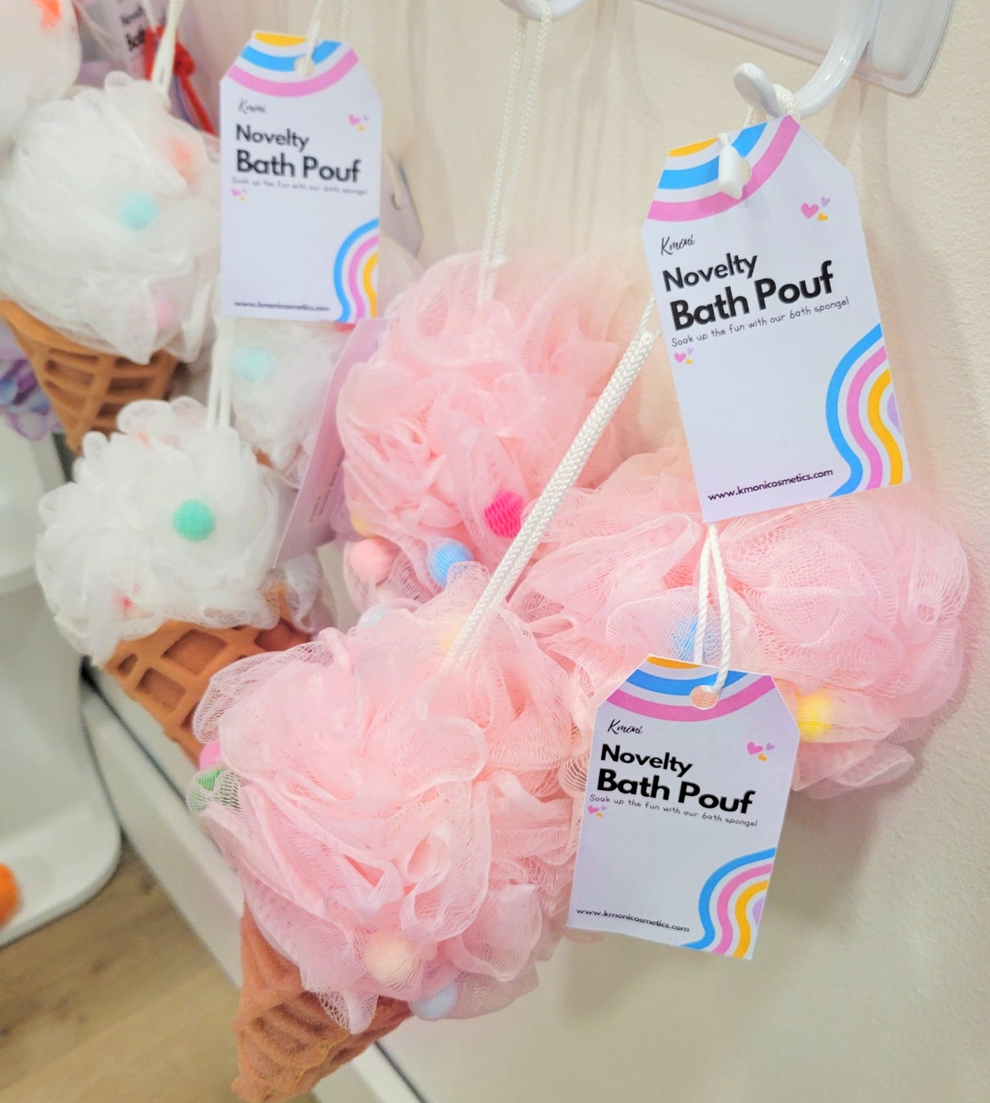 Strawberry Ice cream Bath Pouf