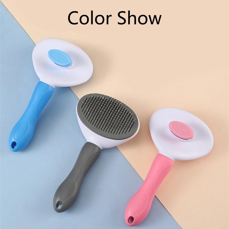 Pet Hair Remover Dog Brush Cat Comb Grooming Tools Dogs Accessories Cat Supplies Stainless Steel Beauty Massage Comb  Dog Cat Brush Pet Brush for Long and Short Hair with Self-Cleaning Brush