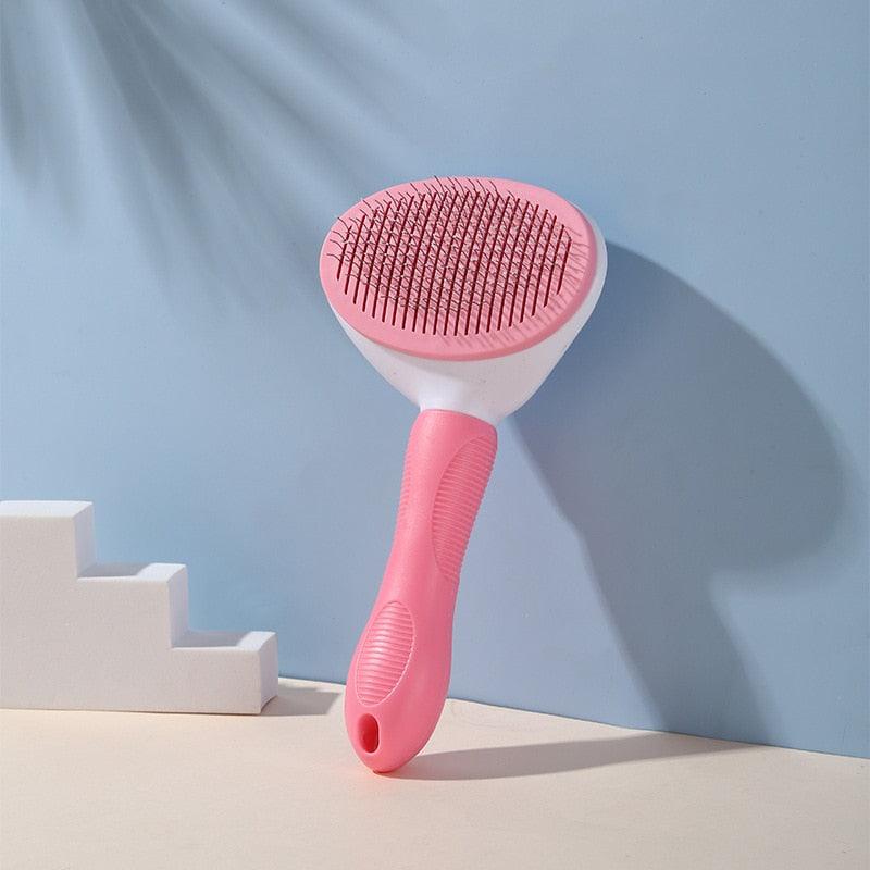 Pet Hair Remover Dog Brush Cat Comb Grooming Tools Dogs Accessories Cat Supplies Stainless Steel Beauty Massage Comb  Dog Cat Brush Pet Brush for Long and Short Hair with Self-Cleaning Brush