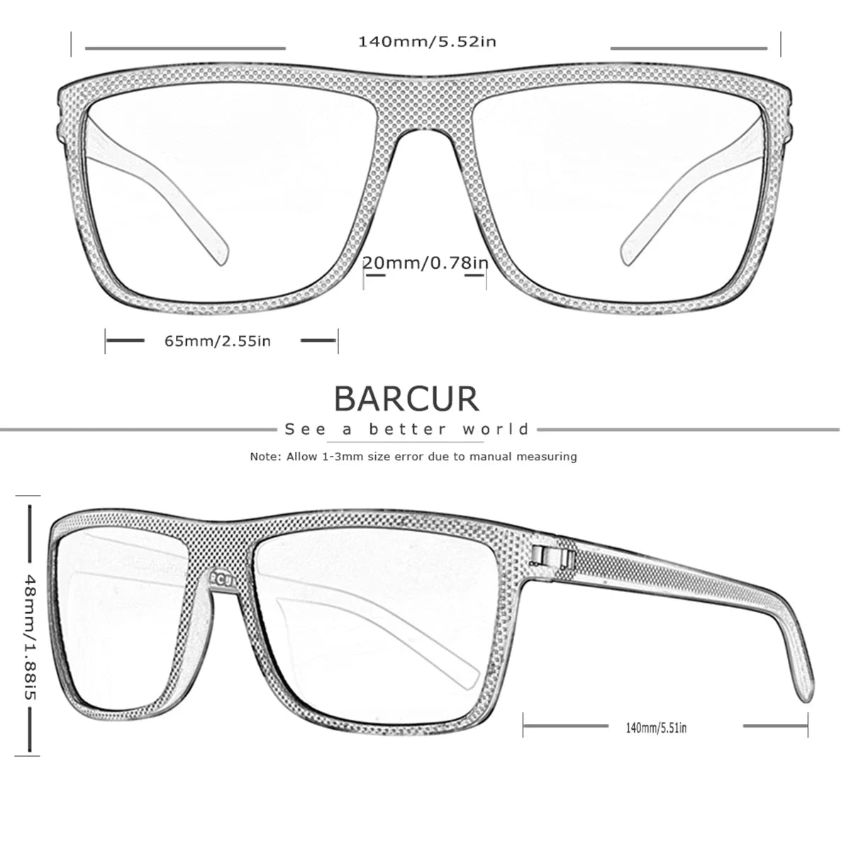 BARCUR Classic Fashionable Men’s Polarized Sports Sunglasses – Durable Lightweight Rectangular Frame UV400 TAC Lenses Comfortable Fit Outdoor Eyewear for Hot Summer Days All Ages and Activities