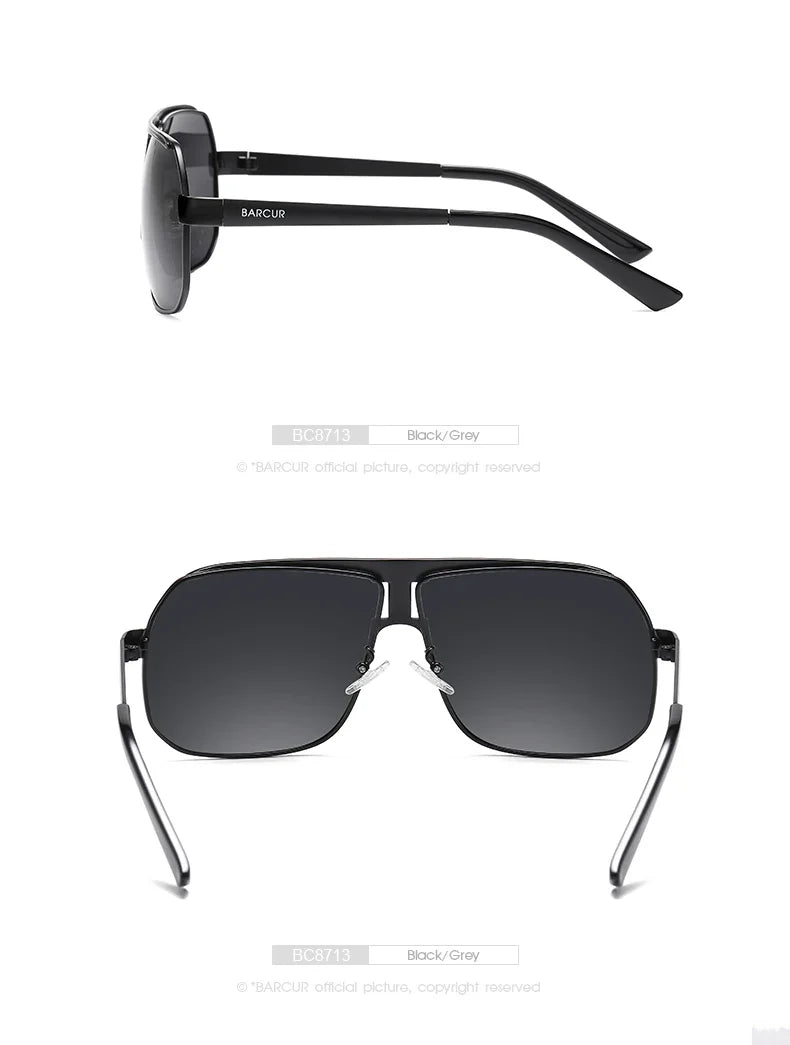 BARCUR Polarized Sunglasses for Men – Trendy UV400 Gradient Lens Oval Comfortable Frame Sports Driving Hiking Fishing Outdoor Fashion Eyewear with Durable Stainless Steel Frame – Casual Apparel Accessory Gift for Him