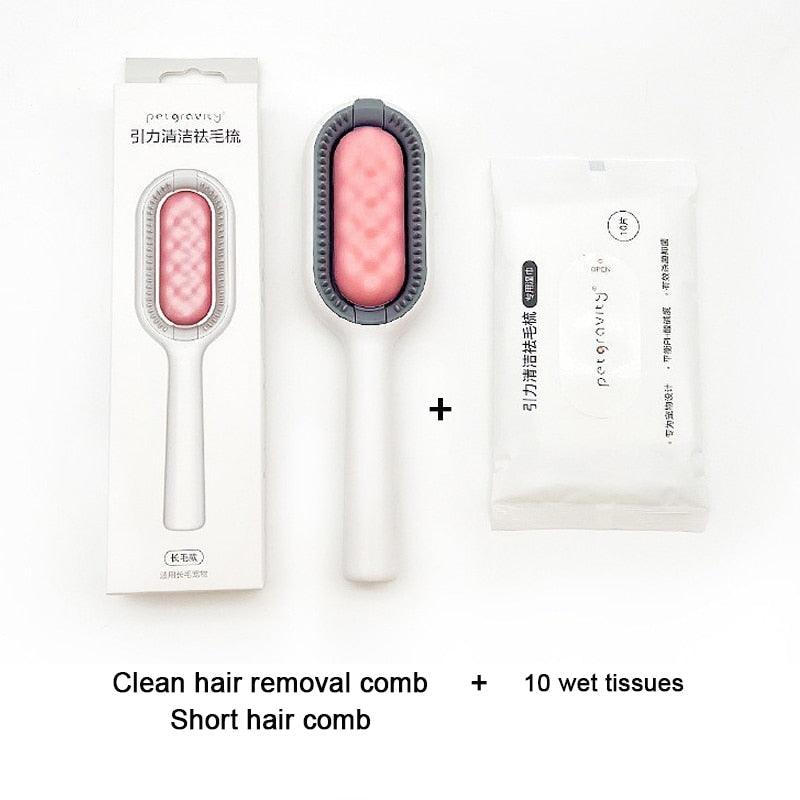Cat Cleaning Comb Cat Hair Remover to Remove Floating Hair Sticky Fur Universal Pet Grooming Brush for Cat Dog Paired with Wipes Pet Cleaning Hair Removal Comb For Massaging And Removing Loose Hair