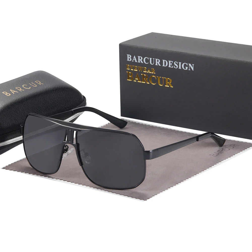 BARCUR Polarized Sunglasses for Men – Trendy UV400 Gradient Lens Oval Comfortable Frame Sports Driving Hiking Fishing Outdoor Fashion Eyewear with Durable Stainless Steel Frame – Casual Apparel Accessory Gift for Him