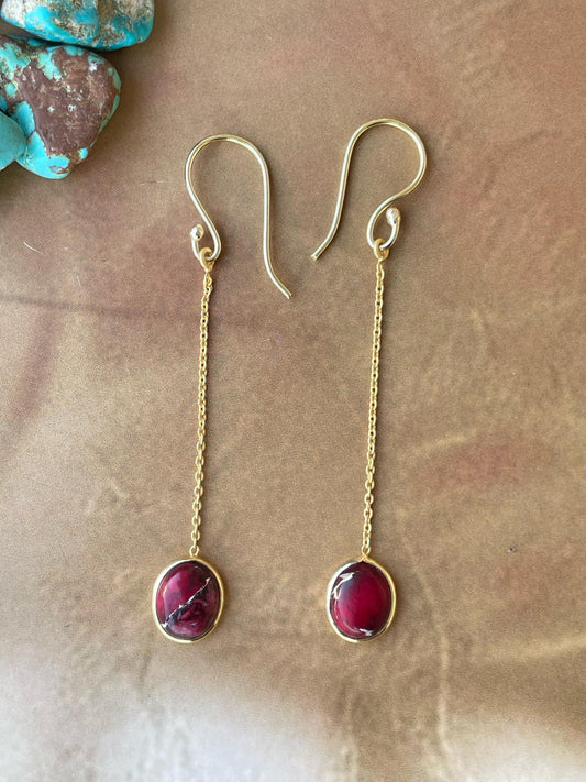 “The Golden Collection” Golden Dahlia Rose Dangler Handmade Gold Plated Earrings