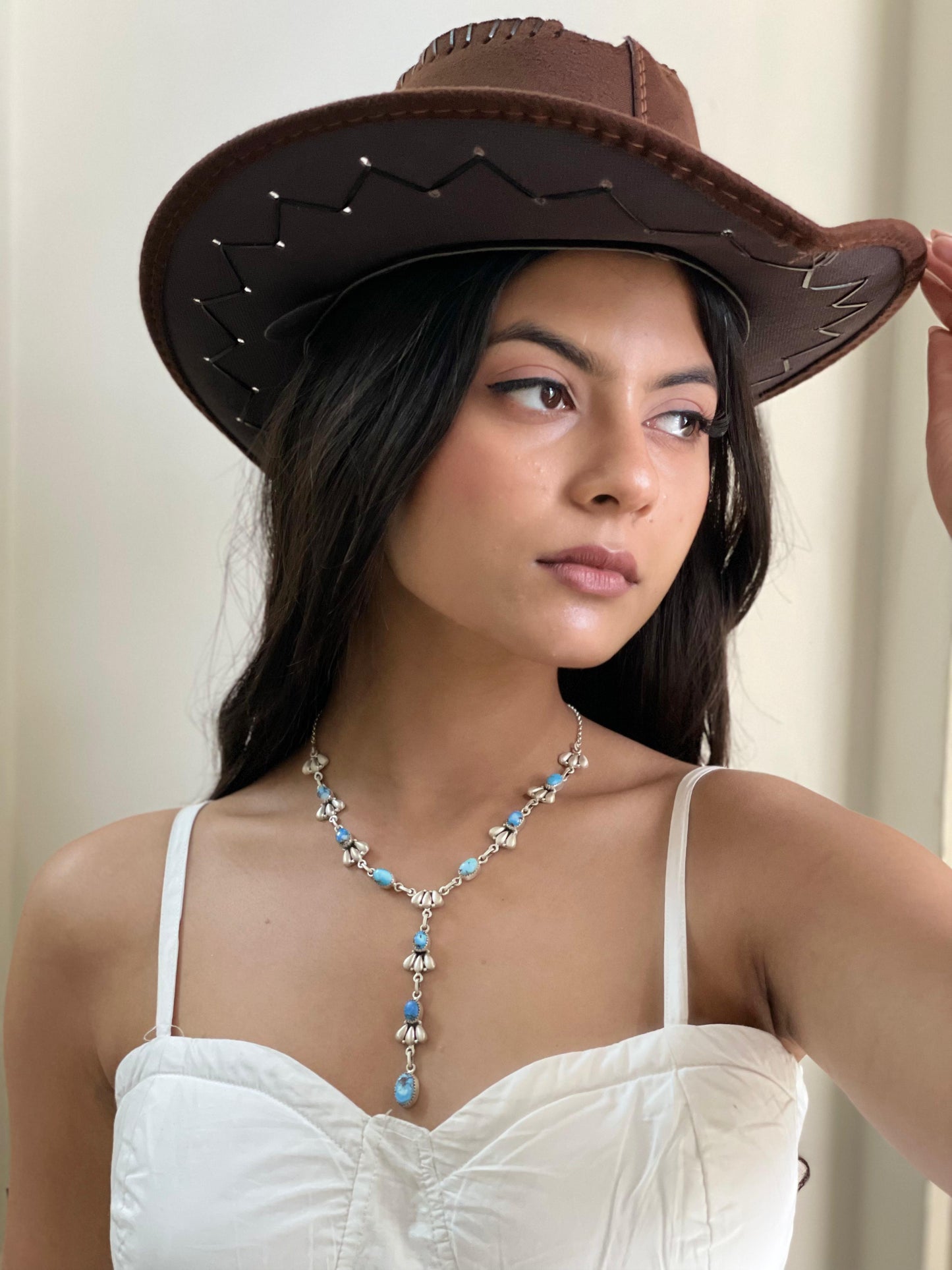 "Ball Collection" Handmade Sterling Silver Golden Hills Turquoise Necklace with Signed Nizhoni