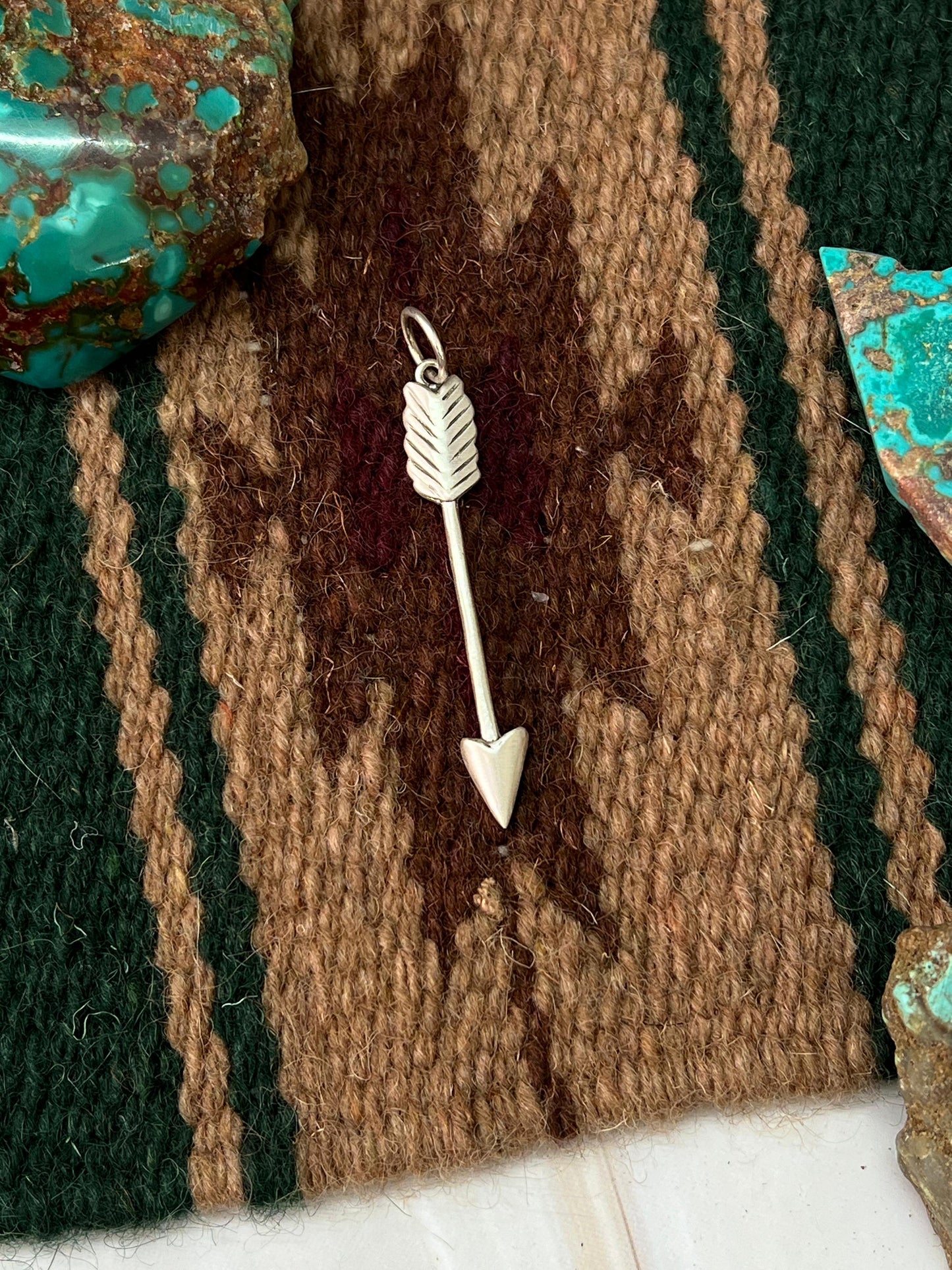 Handmade Sterling Silver Arrow Charms with Signed Nizhoni