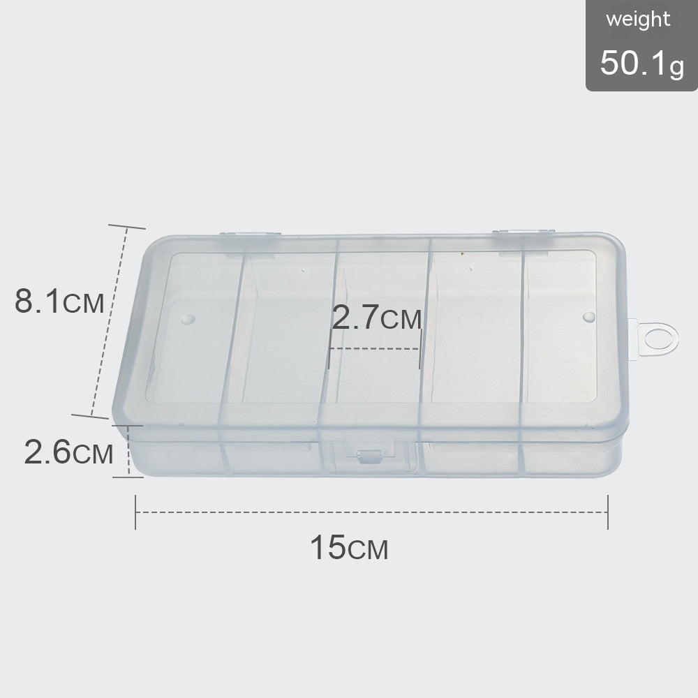 Luya Five Grid Transparent PP Plastic Fishing Gear Box