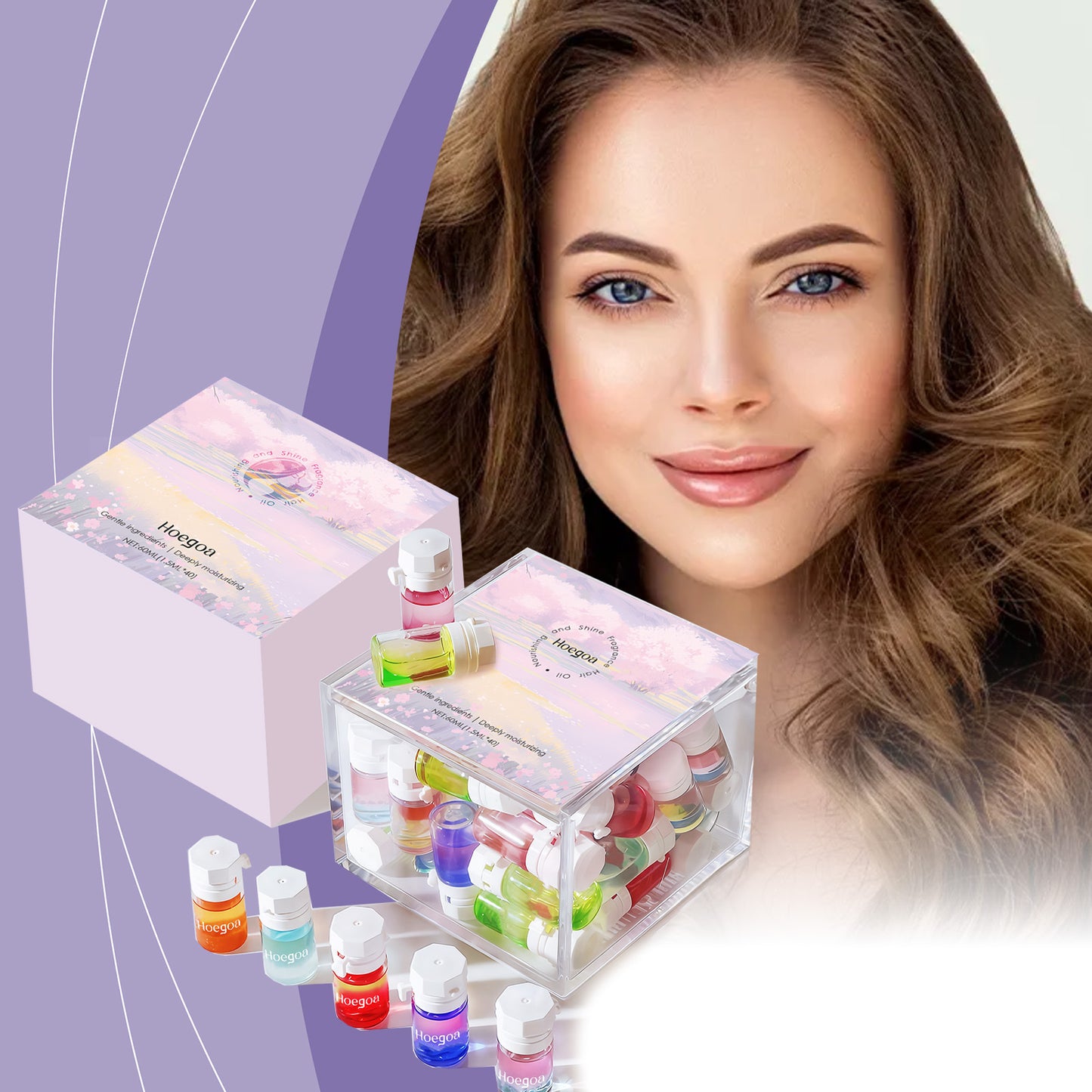 Hoegoa Hair Care Essential Oil Capsules Daily Soft Care Moisturizing Dry And Dry Manic Hair Gloss Improve Hair Quality