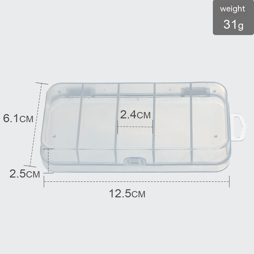 Luya Five Grid Transparent PP Plastic Fishing Gear Box