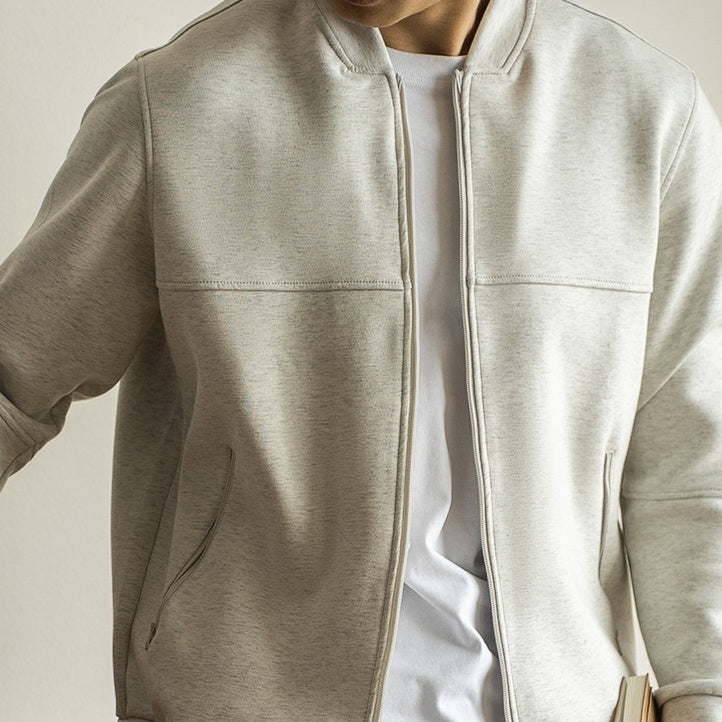 Heavy Japanese Cotton Baseball Collar Loose Zip Coat