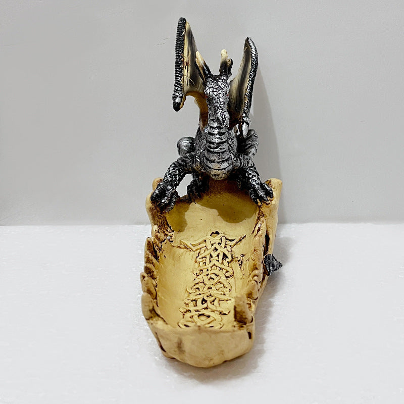 Modern Minimalist Resin Dragon Tooth Boat Sculpture Ornament