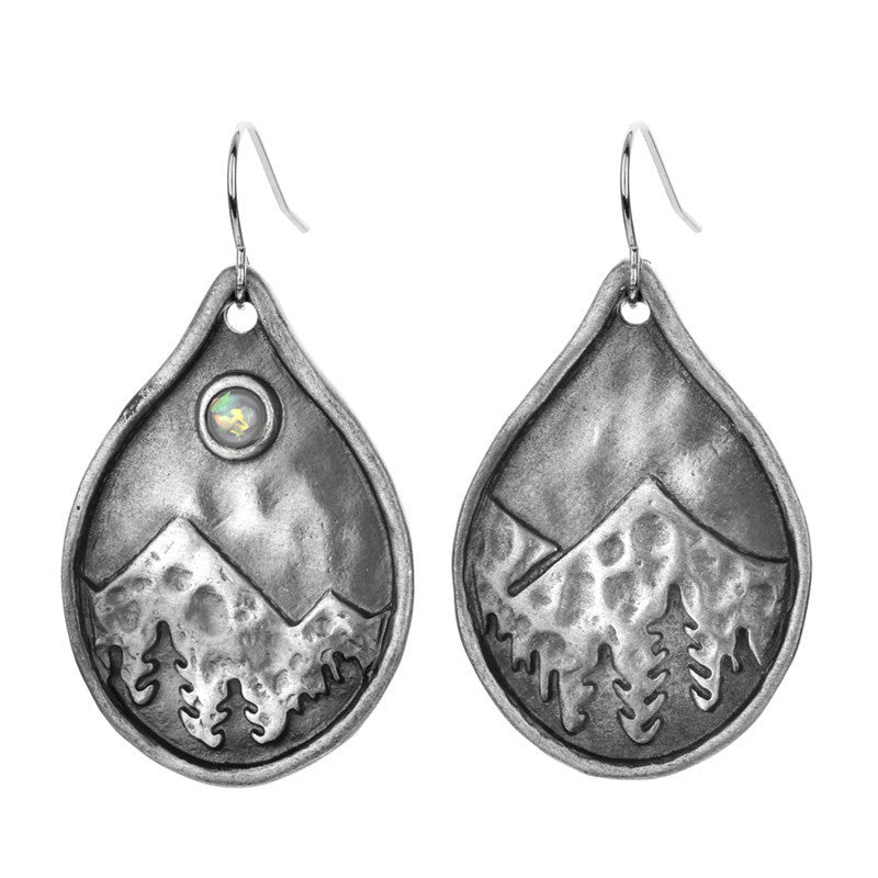 Women's Vintage Sunset Mountain Shape Earrings