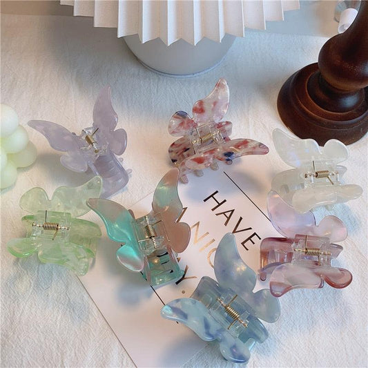 Acetate Resin Hair Claws Sweet Fairy Butterfly Hairpin Clip Gradient Tie-Dye Colored Styling Tools Barrettes Fashion Hairgrips Accessories For Party