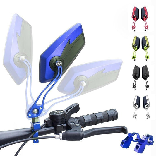 Adjustable Electric Scooter Mirrors Bicycle Rear View Mirrors Adjustable HD Clear Glass Handlebar Mounting Mirrors Universal Adjustable Rotatable Safe Handlebar Bike Rear View Mirror