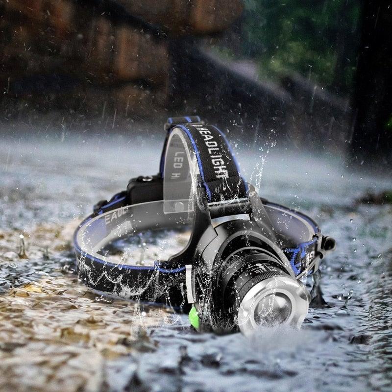 Adjustable Rechargeable Waterproof Brightest Zoomable LED Lightweight Hands Free Headlamp High Power For Adult Hunting Camping Running Hiking Riding Fishing Rechargeable T6 Chip Headlight