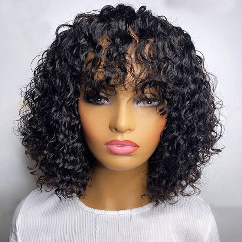 Afro Kinky Curly Short Bob Wigs Headband Wigs for Black Women Water Wave Synthetic Hair Wigs Wigs For Black Women Cosplay Wigs For Women