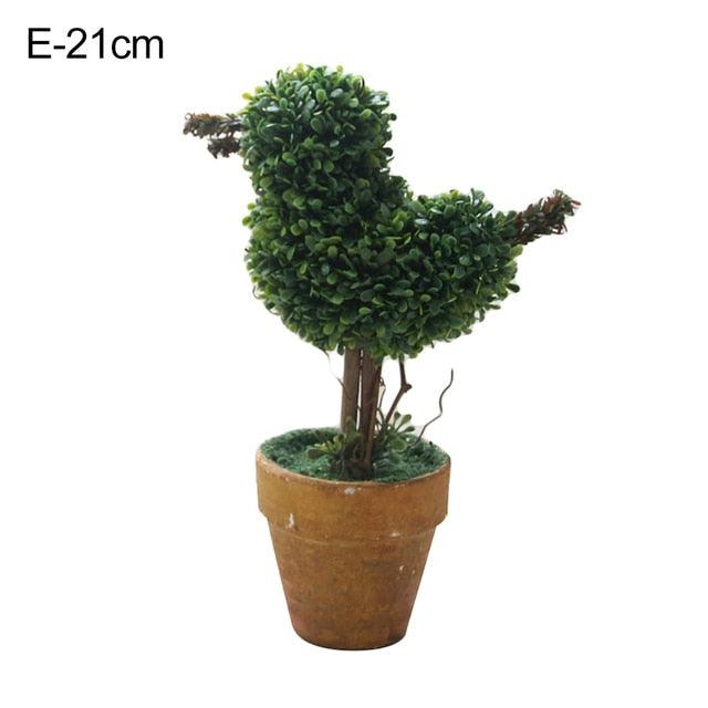 Artificial 1 Pc Heart Star Round Potted Decor  Bonsai  Ornament Home Garden Wedding Party Decor Home Decoration